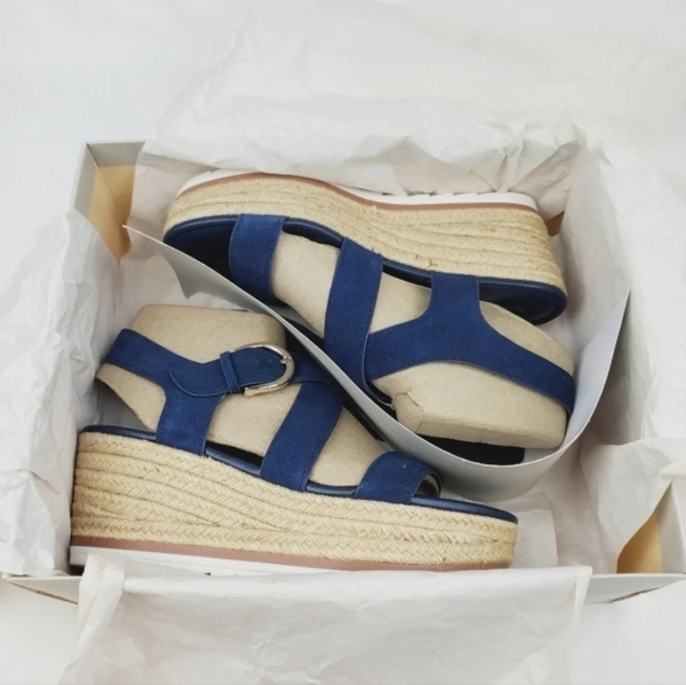 Marc fisher Zain Blue espadrille wedge sandals